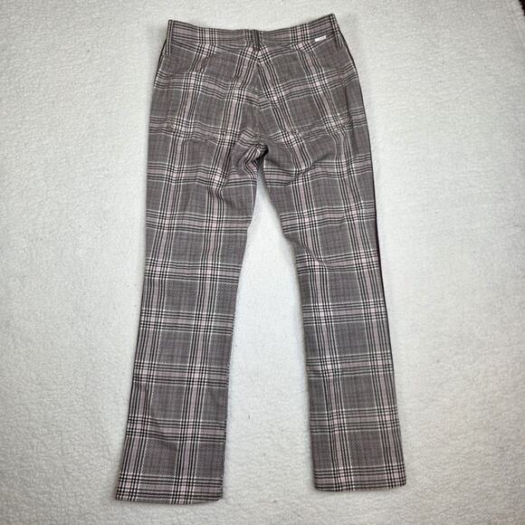 MOTHER THE INSIDER ANKLE PLUM PINK PLAID JEANS SIZE 27 $228 - Picture 4 of 11